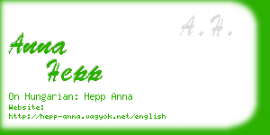 anna hepp business card